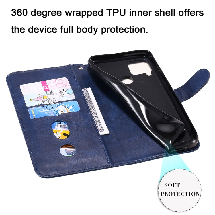 For OPPO Realme C15 / C12 Fashion Calf Texture Zipper Horizontal Flip Leather Case with Holder & Card Slots & Wallet