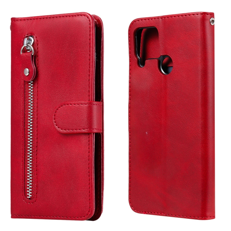 For OPPO Realme C15 / C12 Fashion Calf Texture Zipper Horizontal Flip Leather Case with Holder & Card Slots & Wallet