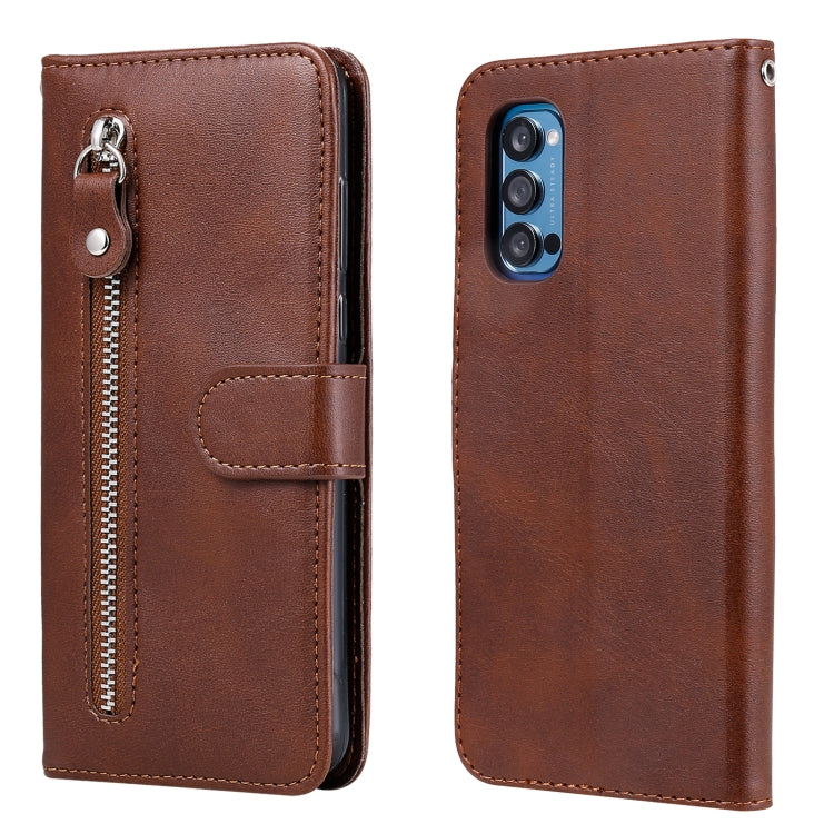 For OPPO Reno4 Pro 5G Fashion Calf Texture Zipper Horizontal Flip Leather Case with Holder & Card Slots & Wallet