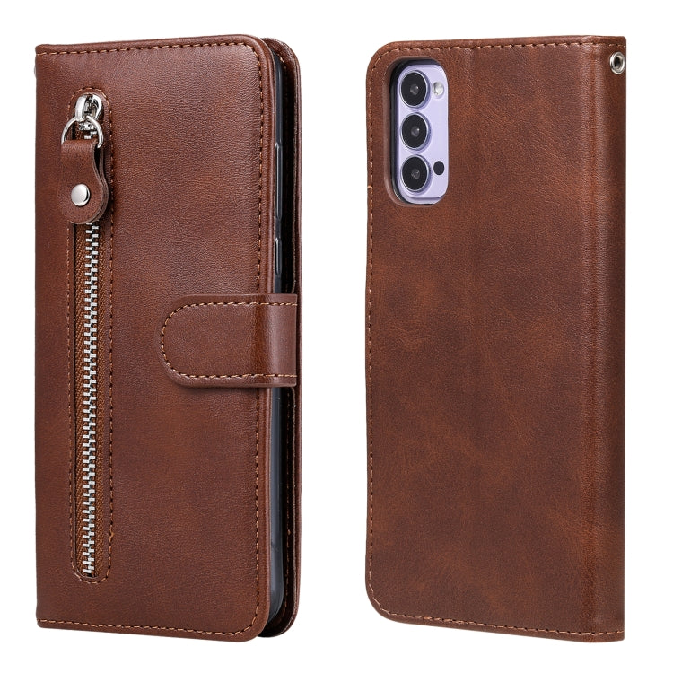For OPPO Reno4 5G Fashion Calf Texture Zipper Horizontal Flip Leather Case with Holder & Card Slots & Wallet