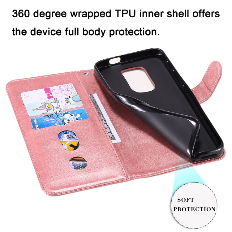 For Motorola Moto G9 Play / Moto E7 Plus Fashion Calf Texture Zipper Horizontal Flip Leather Case with Holder & Card Slots & Wallet