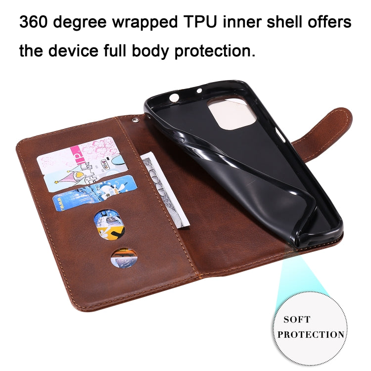 For Motorola Moto G9 Plus Fashion Calf Texture Zipper Horizontal Flip Leather Case with Holder & Card Slots & Wallet