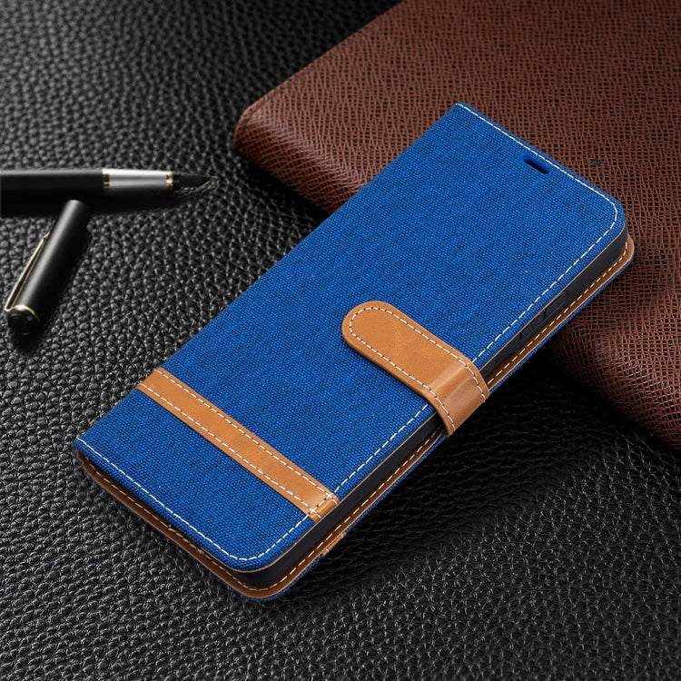 For Samsung Galaxy S21 Ultra 5G Color Matching Denim Texture Horizontal Flip Leather Case with Holder & Card Slots & Wallet & Lanyard