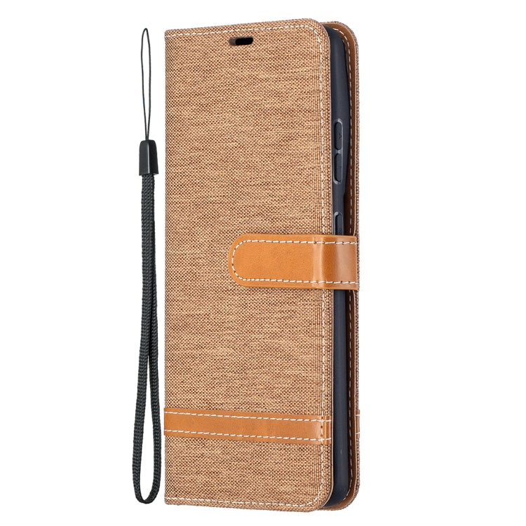 For Samsung Galaxy S21 Ultra 5G Color Matching Denim Texture Horizontal Flip Leather Case with Holder & Card Slots & Wallet & Lanyard