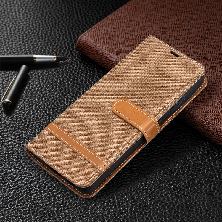 For Samsung Galaxy S21 Ultra 5G Color Matching Denim Texture Horizontal Flip Leather Case with Holder & Card Slots & Wallet & Lanyard