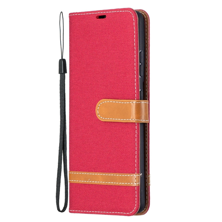 For Samsung Galaxy S21 Ultra 5G Color Matching Denim Texture Horizontal Flip Leather Case with Holder & Card Slots & Wallet & Lanyard