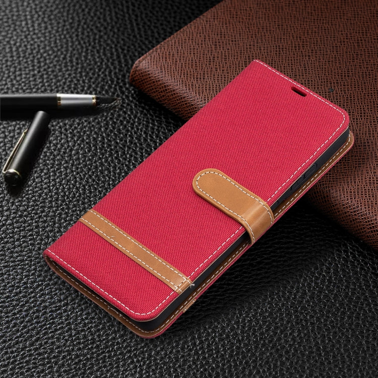 For Samsung Galaxy S21 Ultra 5G Color Matching Denim Texture Horizontal Flip Leather Case with Holder & Card Slots & Wallet & Lanyard
