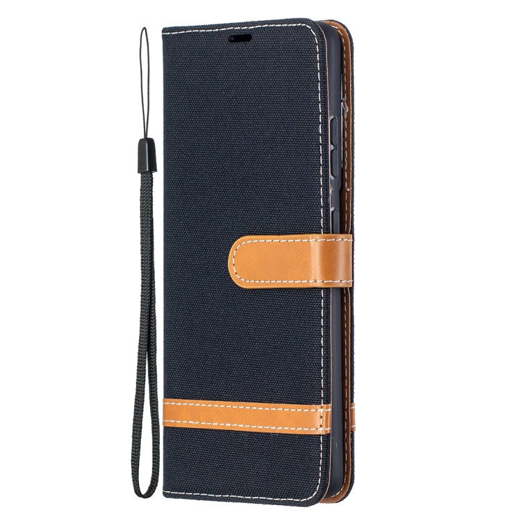 For Samsung Galaxy S21 Ultra 5G Color Matching Denim Texture Horizontal Flip Leather Case with Holder & Card Slots & Wallet & Lanyard