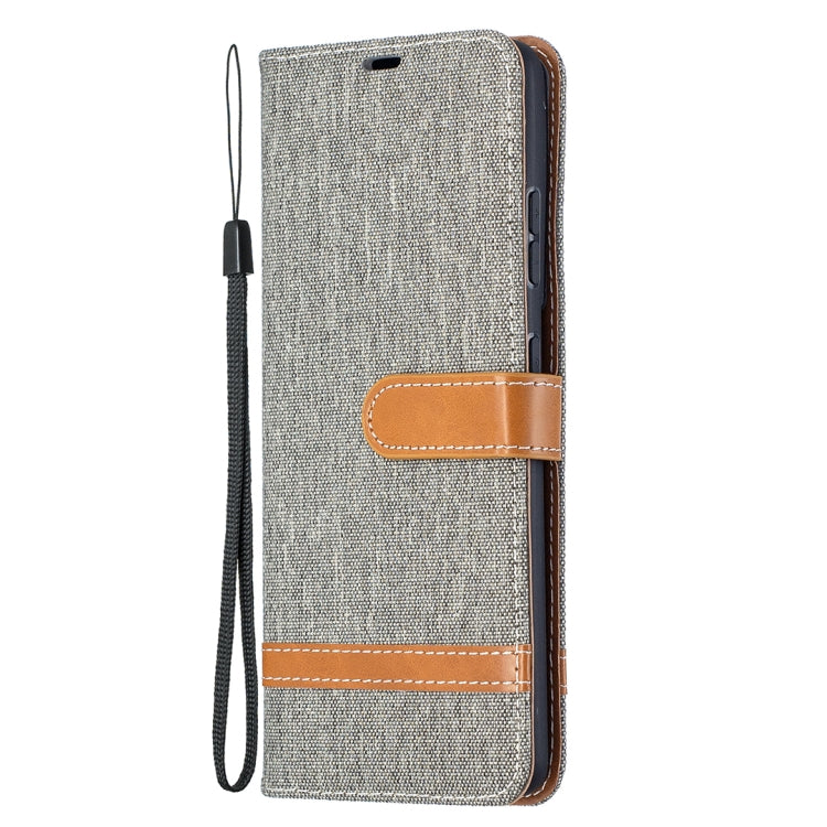 For Samsung Galaxy S21 Ultra 5G Color Matching Denim Texture Horizontal Flip Leather Case with Holder & Card Slots & Wallet & Lanyard