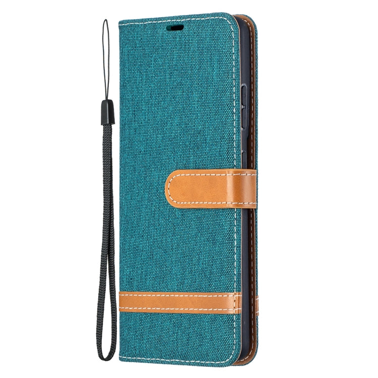 For Samsung Galaxy S21 Ultra 5G Color Matching Denim Texture Horizontal Flip Leather Case with Holder & Card Slots & Wallet & Lanyard