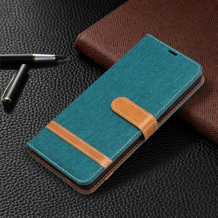 For Samsung Galaxy S21 Ultra 5G Color Matching Denim Texture Horizontal Flip Leather Case with Holder & Card Slots & Wallet & Lanyard