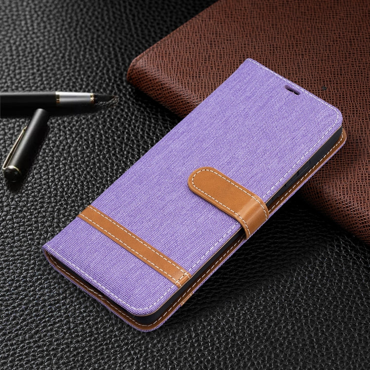 For Samsung Galaxy S21 Ultra 5G Color Matching Denim Texture Horizontal Flip Leather Case with Holder & Card Slots & Wallet & Lanyard