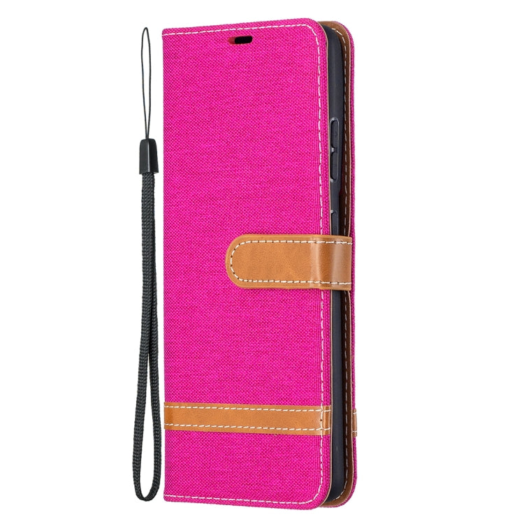 For Samsung Galaxy S21 Ultra 5G Color Matching Denim Texture Horizontal Flip Leather Case with Holder & Card Slots & Wallet & Lanyard