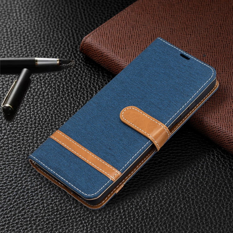 For Samsung Galaxy S21 Ultra 5G Color Matching Denim Texture Horizontal Flip Leather Case with Holder & Card Slots & Wallet & Lanyard