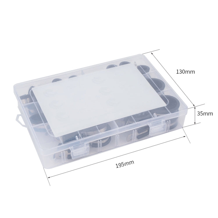 42 PCS Car Rubber Cushion Pipe Clamps 304 Stainless Steel Clamps