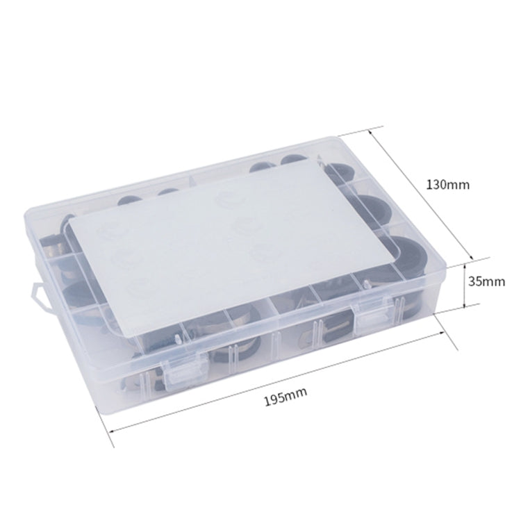 46 PCS Car Rubber Cushion Pipe Clamps 304 Stainless Steel Clamps