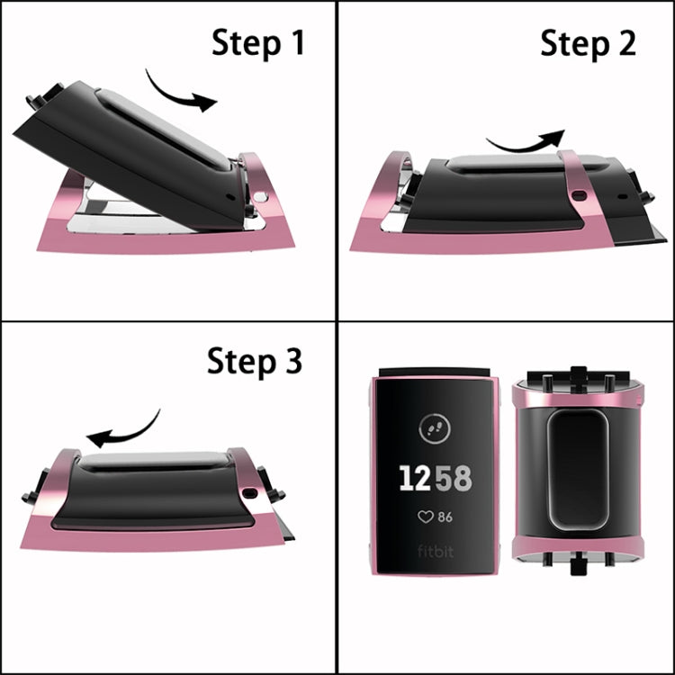 For Fitbit Charge 3 / 4 Full Coverage Plating TPU Watch Case
