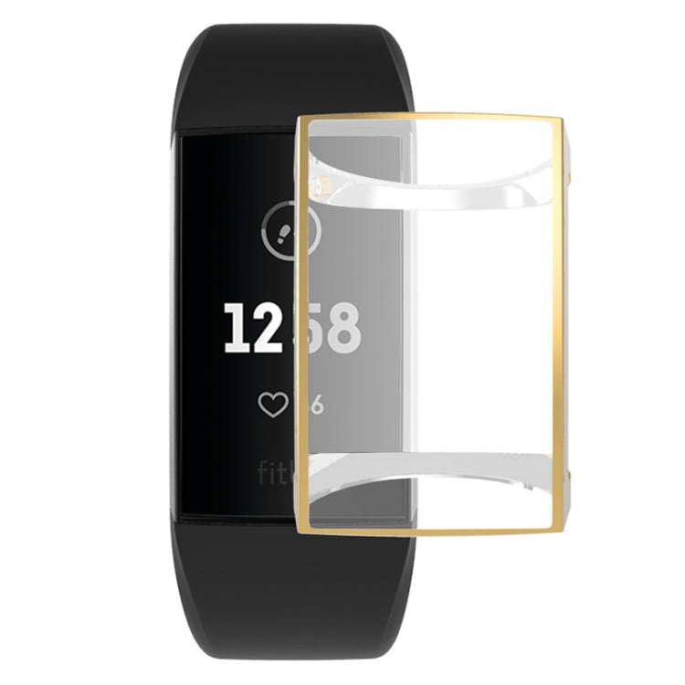 For Fitbit Charge 3 / 4 Full Coverage Plating TPU Watch Case