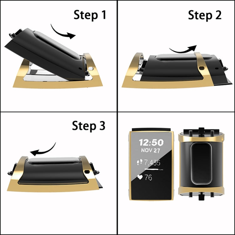 For Fitbit Charge 3 / 4 Full Coverage Plating TPU Watch Case