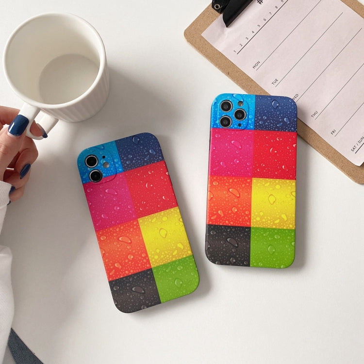 For iPhone 12 mini Color Water-drop Pattern Protective Case
