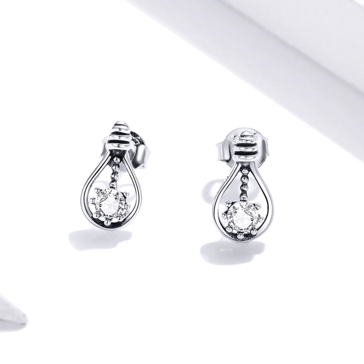 S925 Sterling Silver Small Bulb Women Earrings