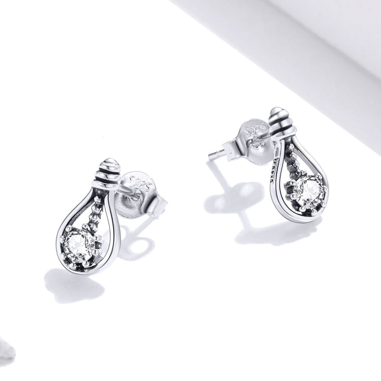 S925 Sterling Silver Small Bulb Women Earrings