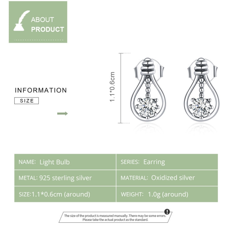 S925 Sterling Silver Small Bulb Women Earrings