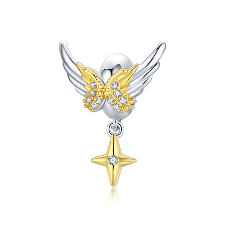 S925 Sterling Silver Star Wings Beads DIY Bracelet Necklace Accessories