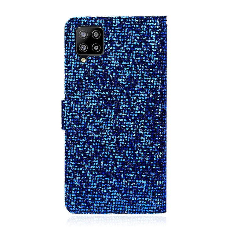For Samsung Galaxy A42 Glitter Powder Horizontal Flip Leather Case with Card Slots & Holder & Lanyard