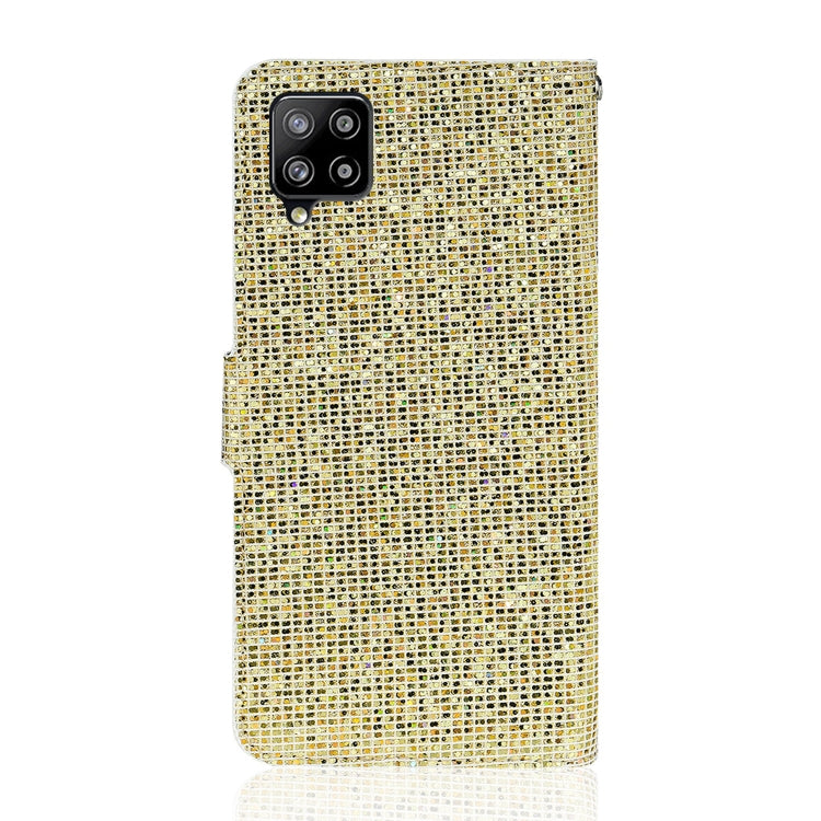 For Samsung Galaxy A42 Glitter Powder Horizontal Flip Leather Case with Card Slots & Holder & Lanyard