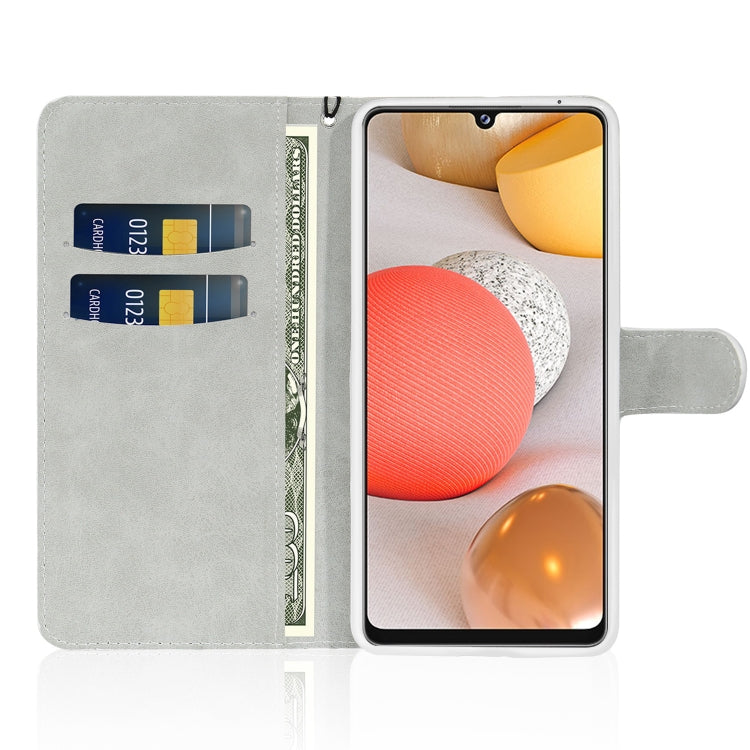 For Samsung Galaxy A42 Glitter Powder Horizontal Flip Leather Case with Card Slots & Holder & Lanyard