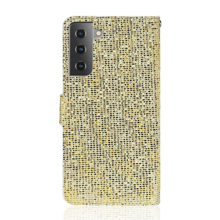 For Samsung Galaxy S21 5G Glitter Powder Horizontal Flip Leather Case with Card Slots & Holder & Lanyard