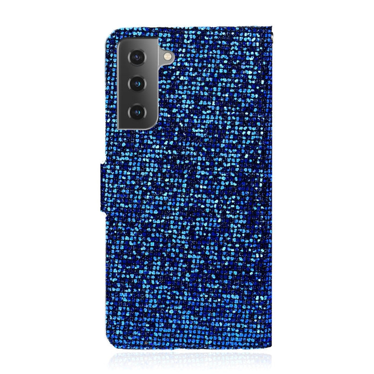For Samsung Galaxy S21+ 5G Glitter Powder Horizontal Flip Leather Case with Card Slots & Holder & Lanyard