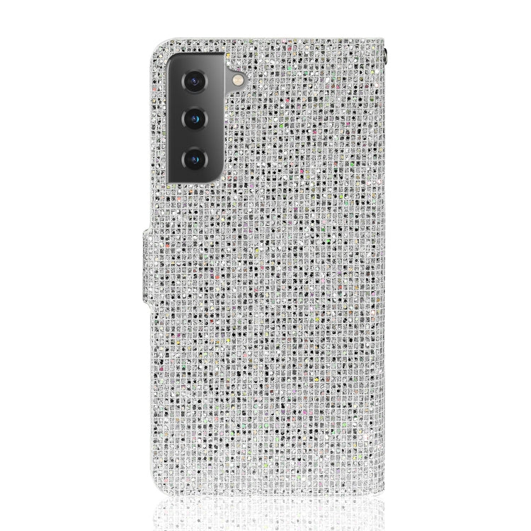 For Samsung Galaxy S21+ 5G Glitter Powder Horizontal Flip Leather Case with Card Slots & Holder & Lanyard