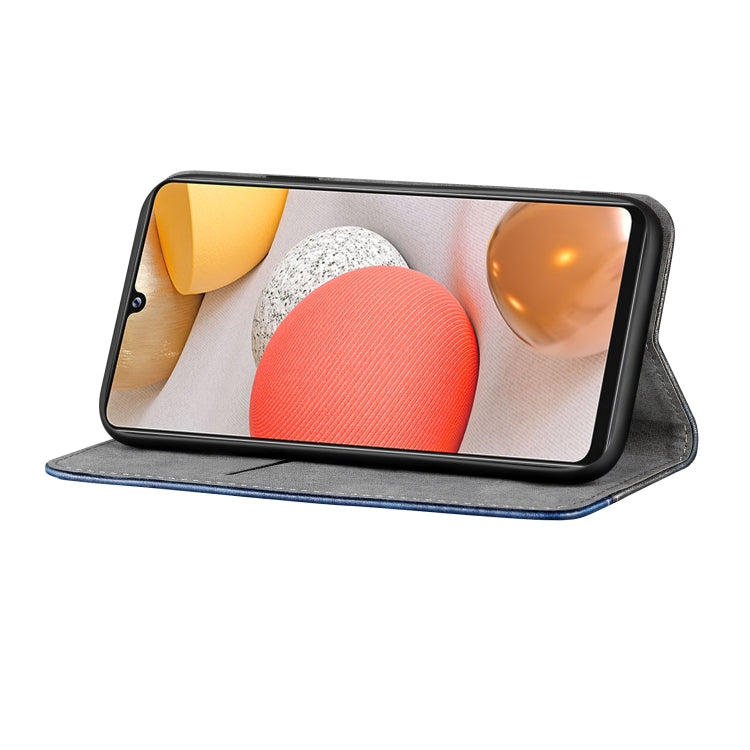 For Samsung Galaxy A42 5G Business Solid Color Stitching Horizontal Flip Leather Case with Holder & Card Slots