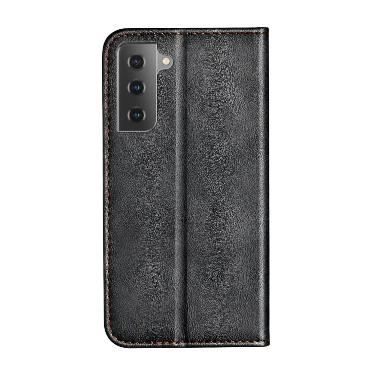 For Samsung Galaxy S21 5G Business Solid Color Stitching Horizontal Flip Leather Case with Holder & Card Slots