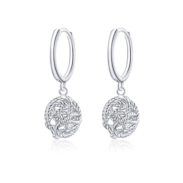 S925 Sterling Silver Hollow Yarn Ball Women Earrings