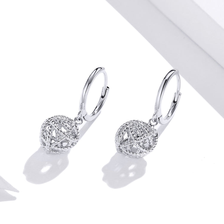 S925 Sterling Silver Hollow Yarn Ball Women Earrings