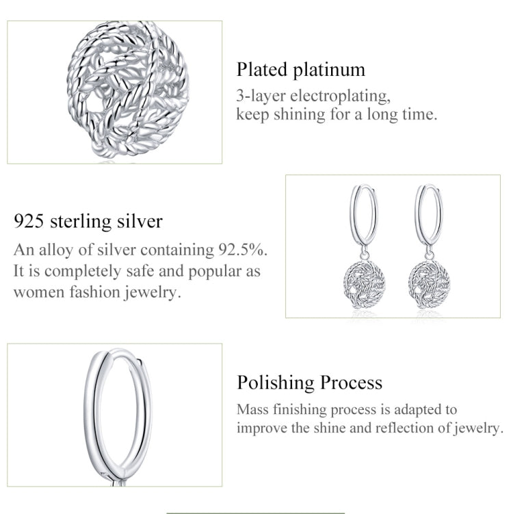 S925 Sterling Silver Hollow Yarn Ball Women Earrings