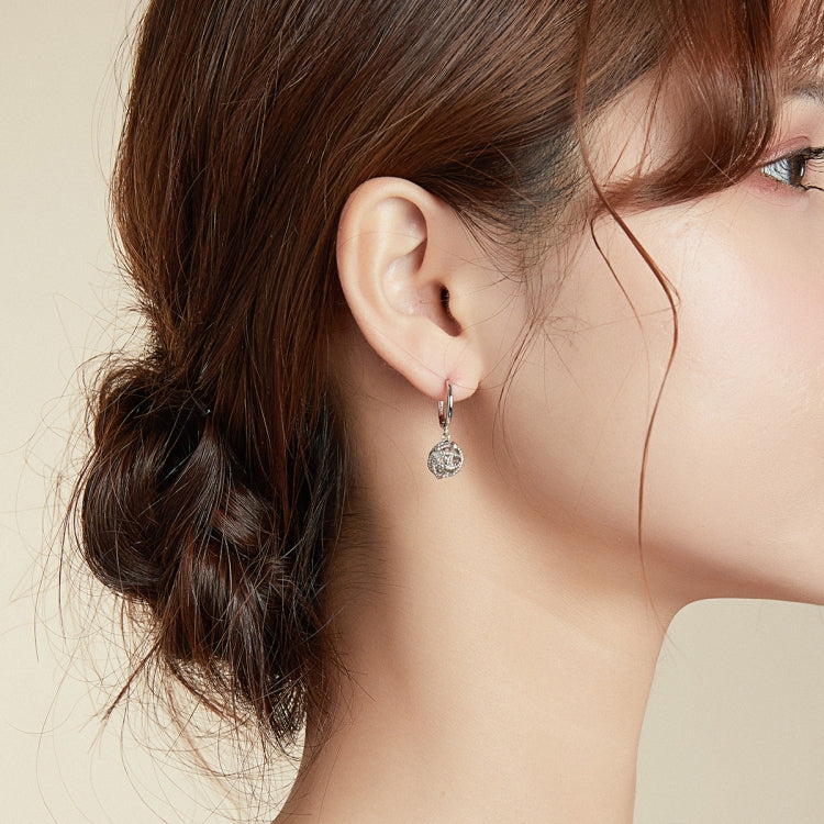 S925 Sterling Silver Hollow Yarn Ball Women Earrings