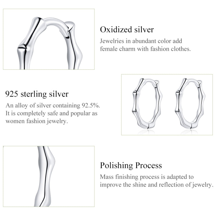 S925 Sterling Silver Fashion Bamboo Joint Women Earrings
