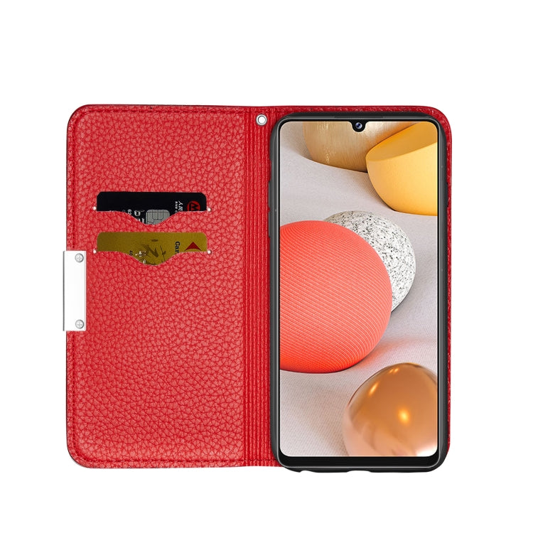 For Samsung Galaxy A42 5G Litchi Texture Horizontal Flip Leather Case with Holder & Card Slots
