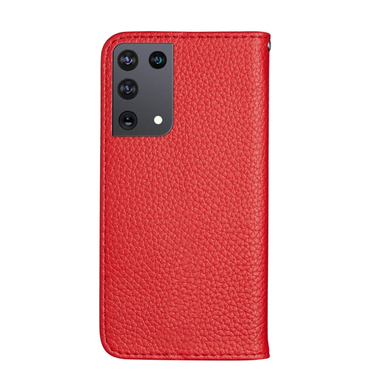 For Samsung Galaxy S21 Ultra 5G Litchi Texture Horizontal Flip Leather Case with Holder & Card Slots