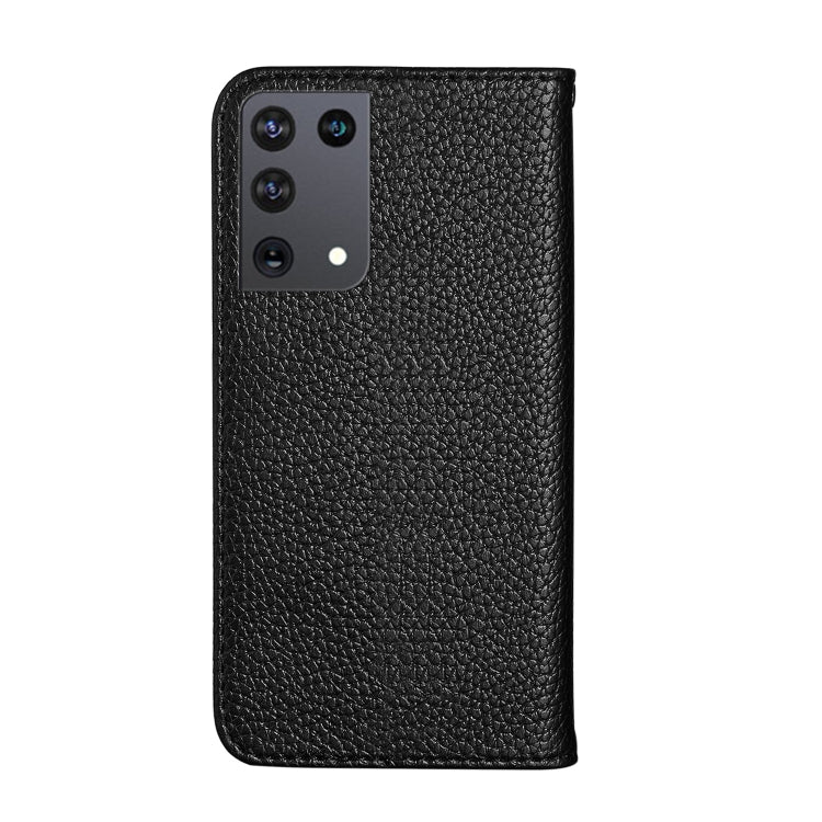 For Samsung Galaxy S21 Ultra 5G Litchi Texture Horizontal Flip Leather Case with Holder & Card Slots