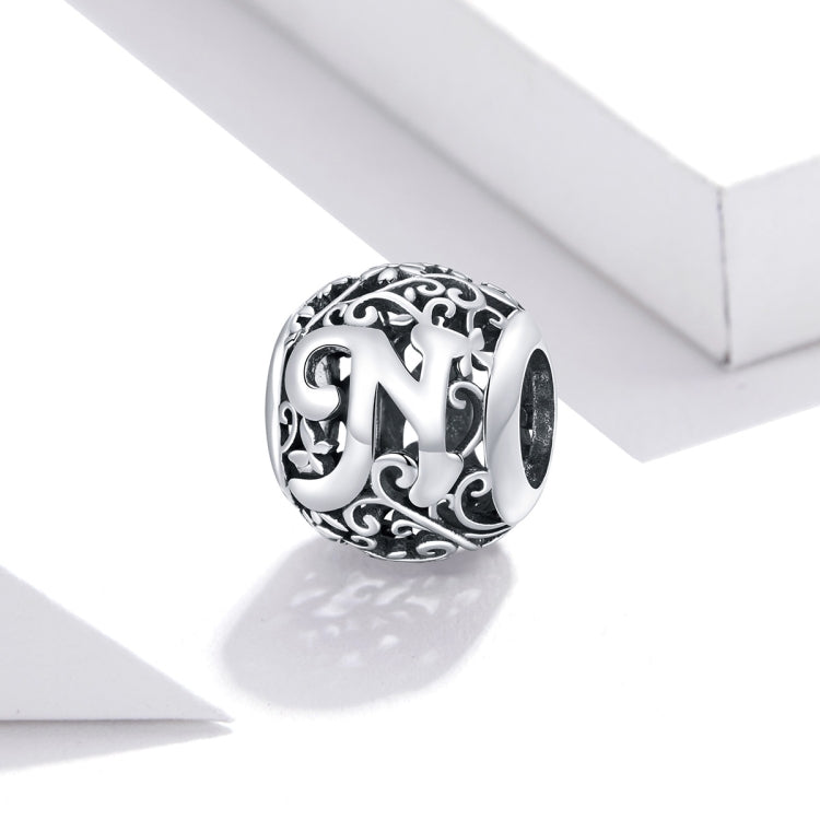 S925 Sterling Silver Mori Series Hollow Letters Beads DIY Bracelet Necklace Accessories