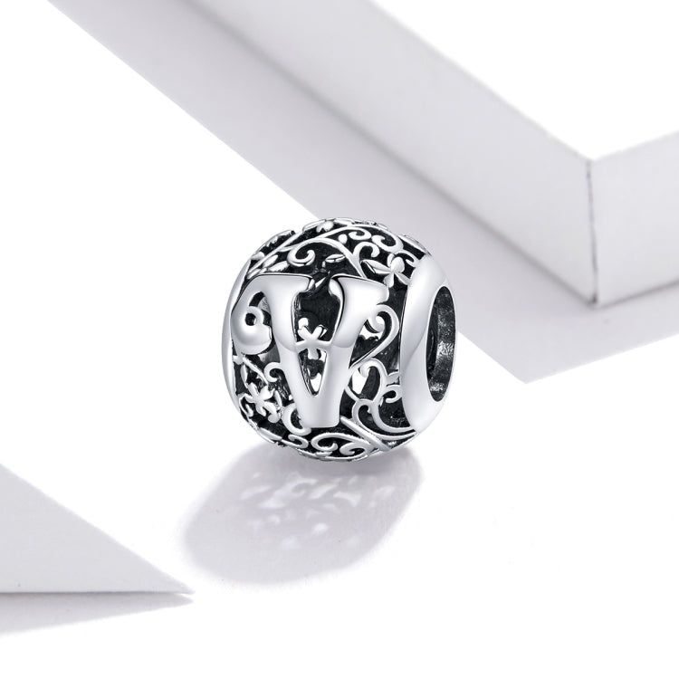 S925 Sterling Silver Mori Series Hollow Letters Beads DIY Bracelet Necklace Accessories