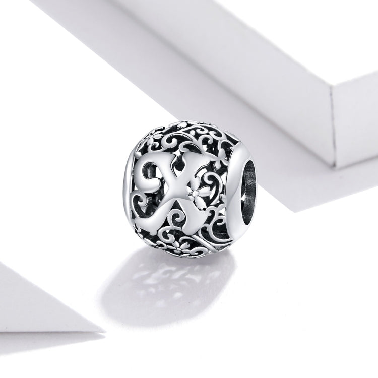 S925 Sterling Silver Mori Series Hollow Letters Beads DIY Bracelet Necklace Accessories