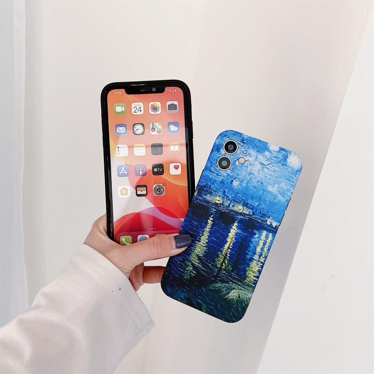For iPhone 12 Pro Max IMD Workmanship TPU Oil Painting Protective Case