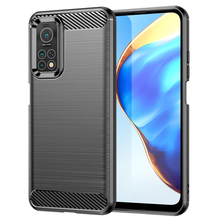 For Xiaomi Mi 10T Pro 5G Brushed Texture Carbon Fiber TPU Case