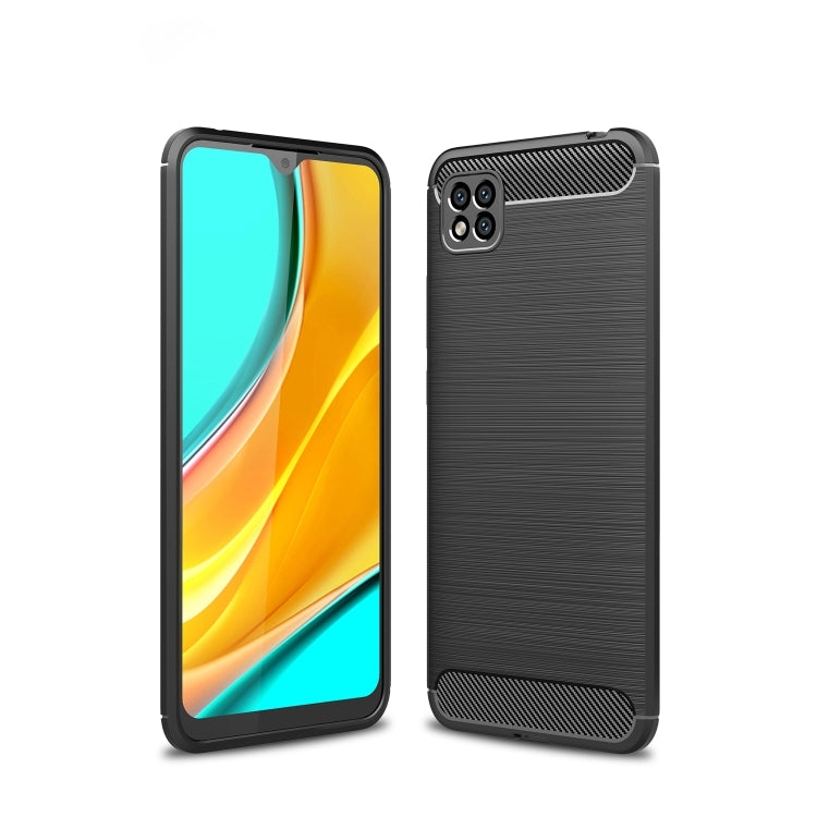 For Xiaomi Poco C3 Brushed Texture Carbon Fiber TPU Case